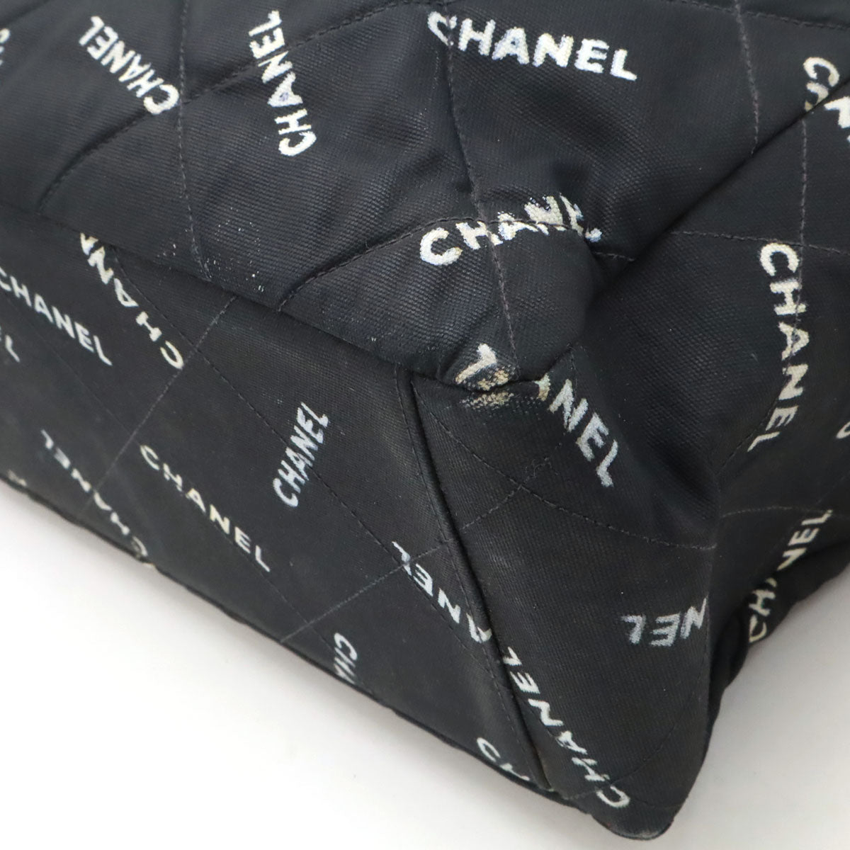 Chanel Coated Canvas Logo Chain Tote Bag Tote Bag Classic Flap