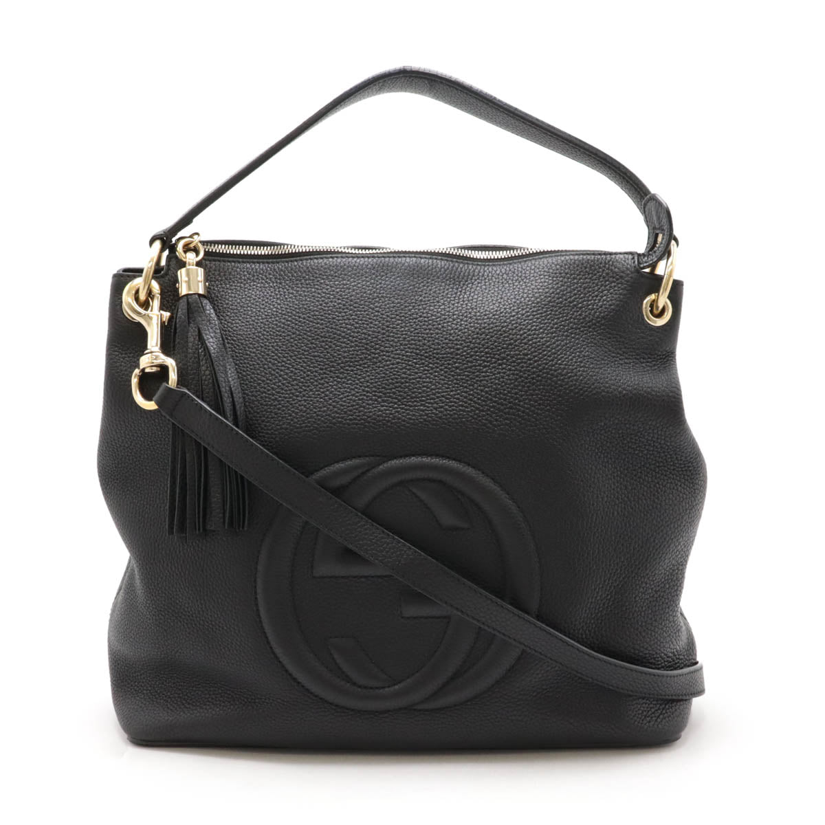 Gucci Leather Soho Interlocking G 2way Handbag 408825