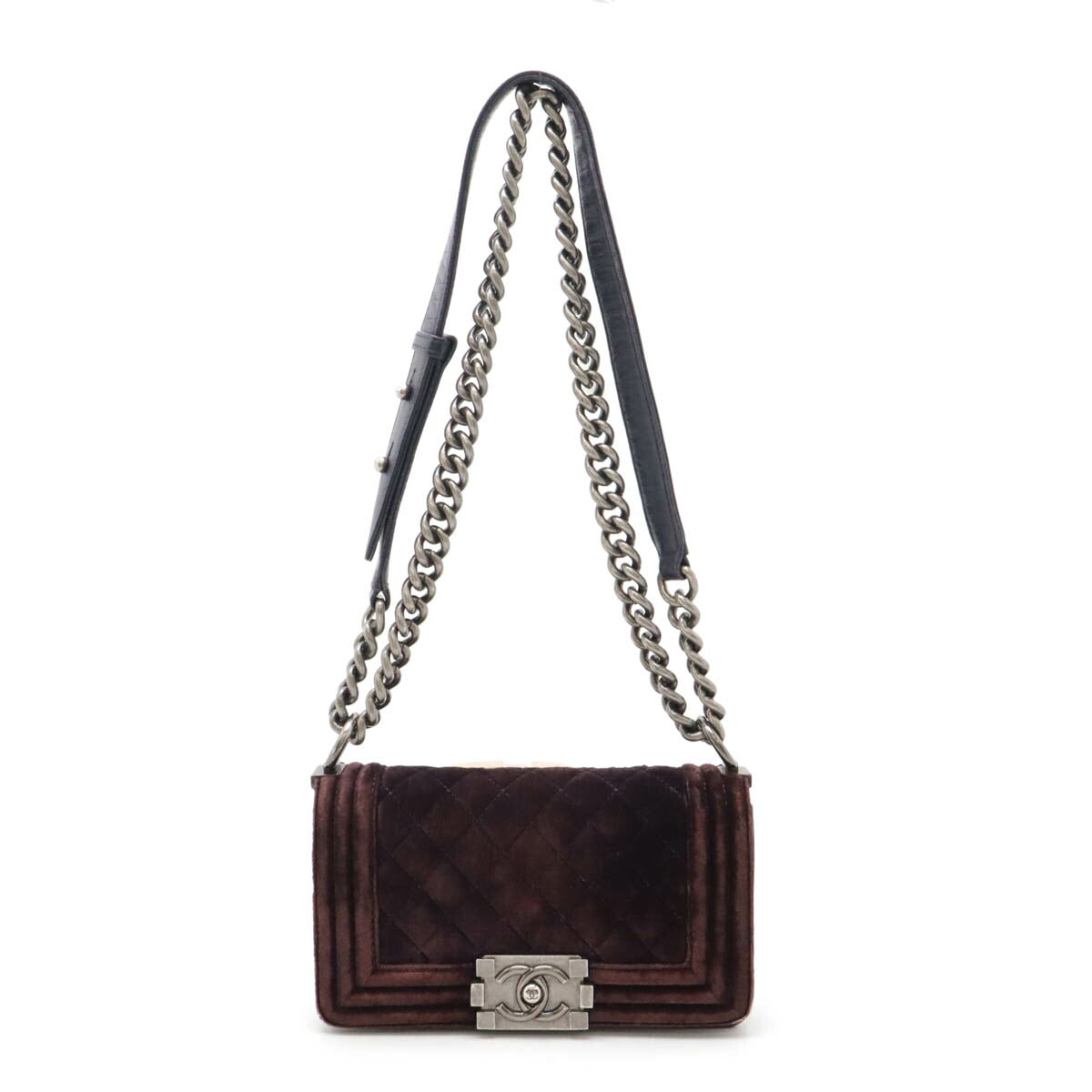 Chanel Velour Leather Boy Chanel Shoulder Bag Classic Flap