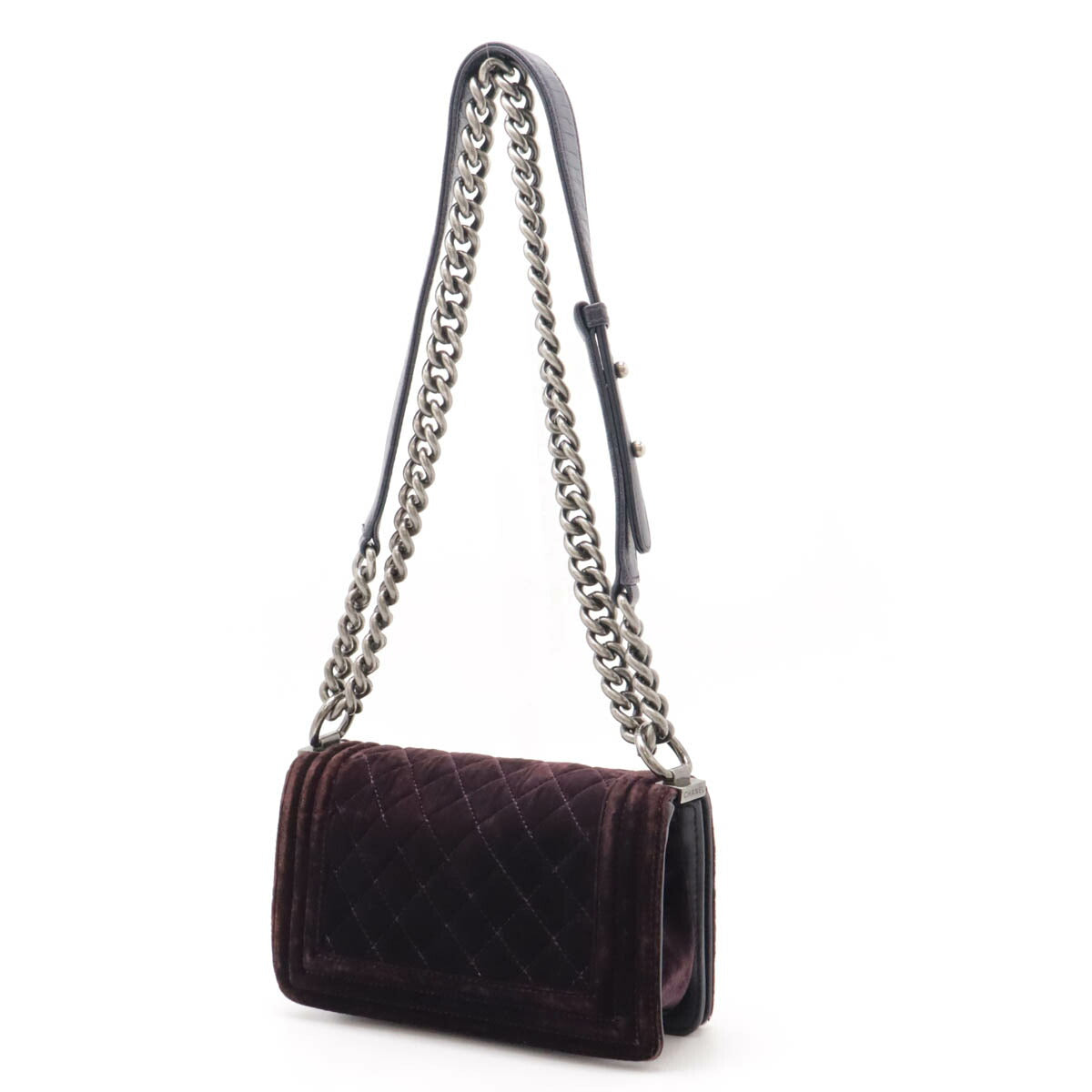 Chanel Velour Leather Boy Chanel Shoulder Bag Classic Flap