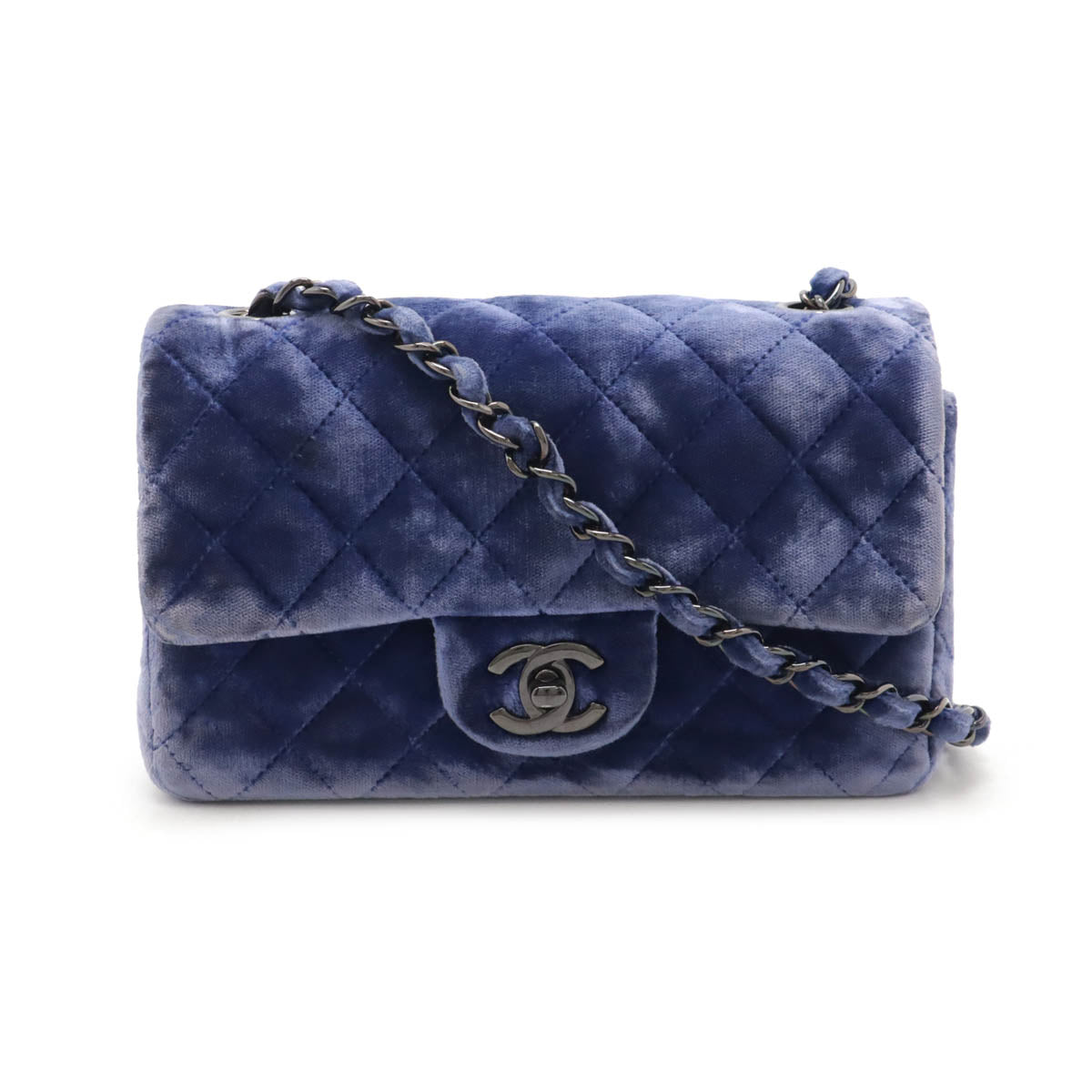 Chanel Velour Mini Matelasse Chain Shoulder Bag Classic Flap