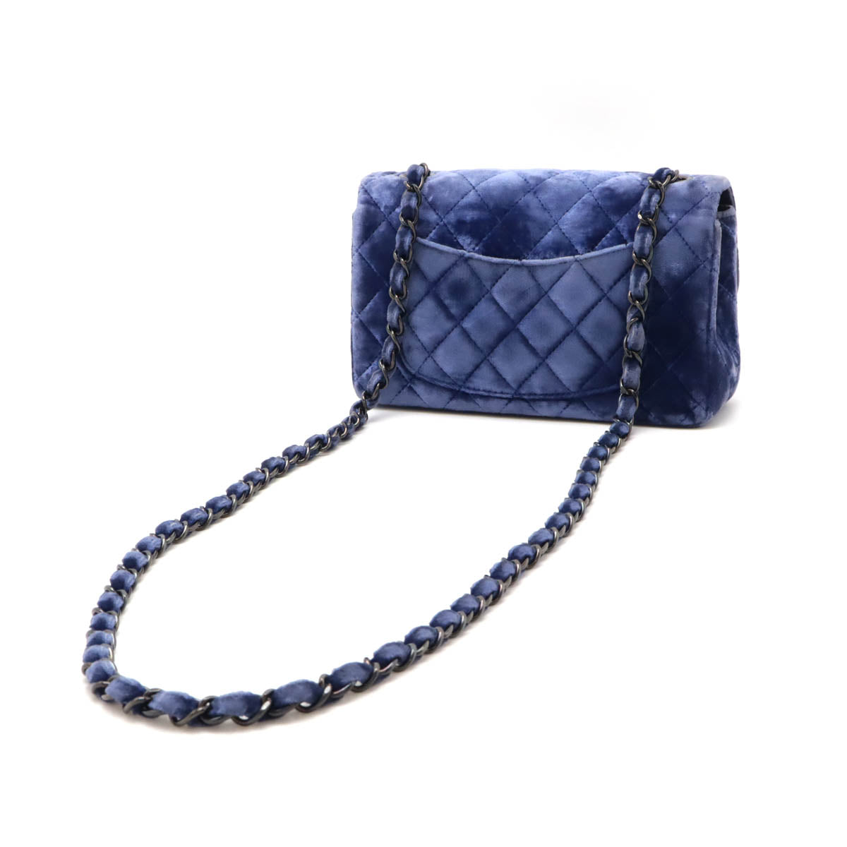 Chanel Velour Mini Matelasse Chain Shoulder Bag Classic Flap