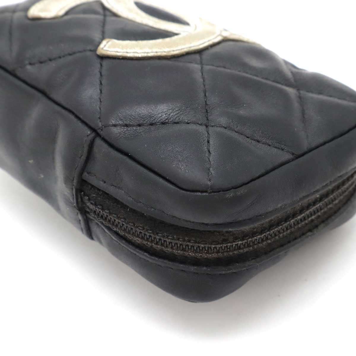 Chanel Cambon Line Leather Cigarette Case Pouch Classic Flap