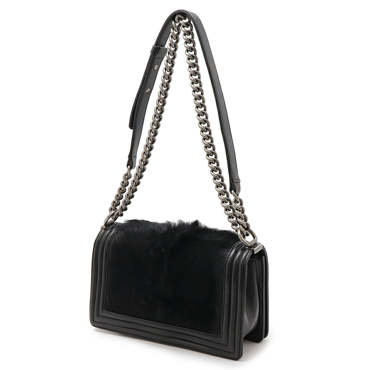 Chanel Lambskin Fur Boy Chanel Shoulder Bag Classic Flap