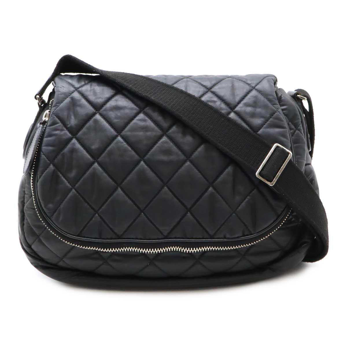 Chanel Coated Nylon Leather Coco Cocoon Matelasse 2way Shoulder Bag Classic Flap
