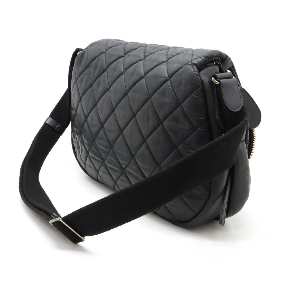Chanel Coated Nylon Leather Coco Cocoon Matelasse 2way Shoulder Bag Classic Flap