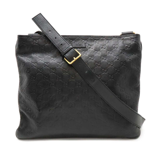 Gucci Guccissima Shoulder Bag Crossbody Leather Black 201446