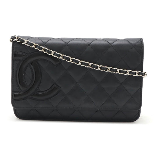 Chanel Calfskin Cambon Line Chain Wallet Shoulder Bag A46646
