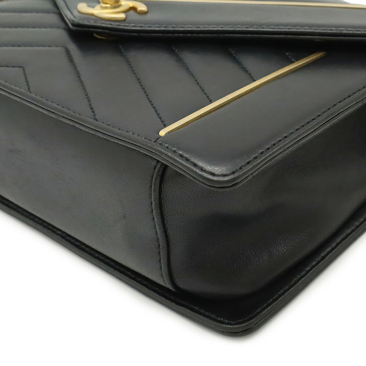 Chanel V Stitch Chevron Coco Mark Lambskin Shoulder Bag