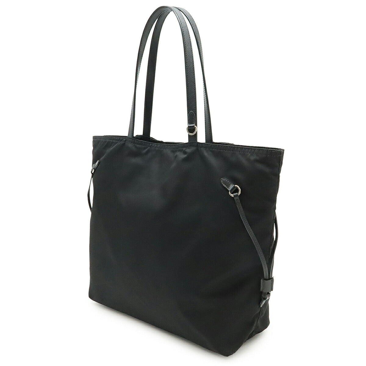 Prada Ribbon Motif Nylon Saffiano Leather 2way Bag