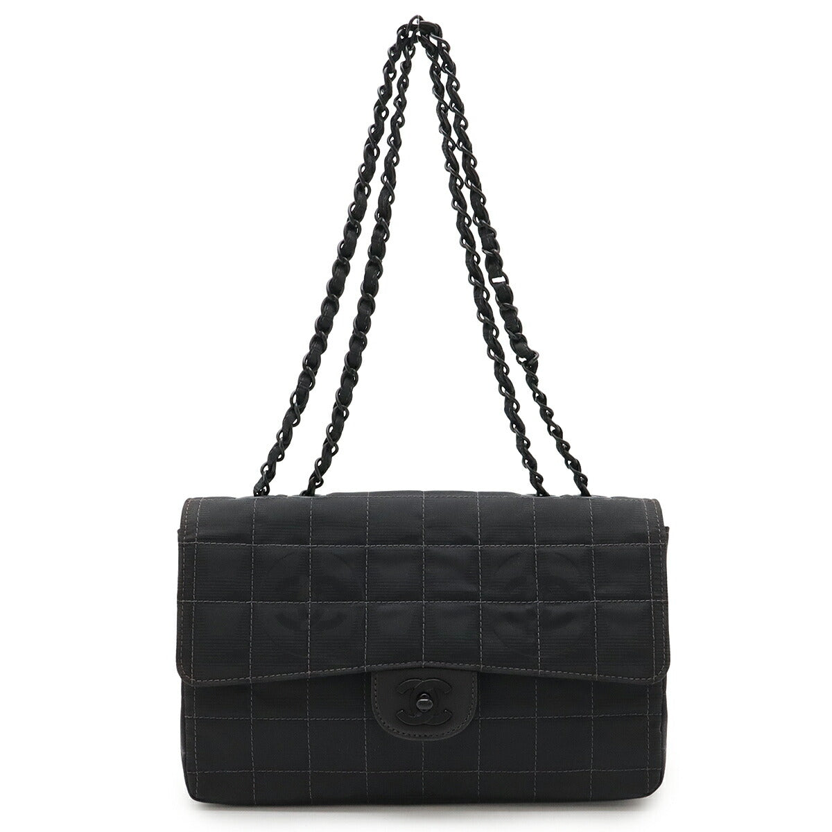 Chanel New Travel Line Nylon Jacquard Leather 2way Shoulder Bag