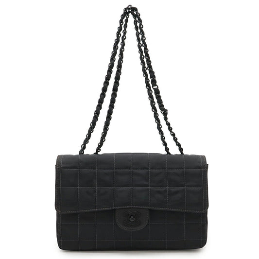 Chanel New Travel Line Nylon Jacquard Leather 2way Shoulder Bag