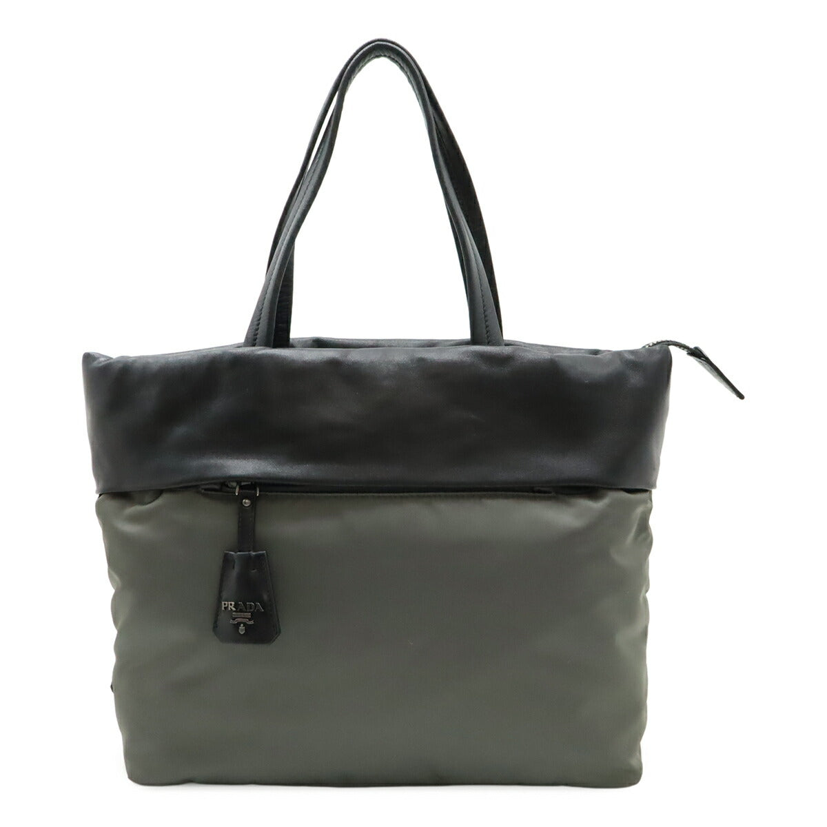 Prada 1BG047 Nylon Nappa Leather 2way Tote Bag