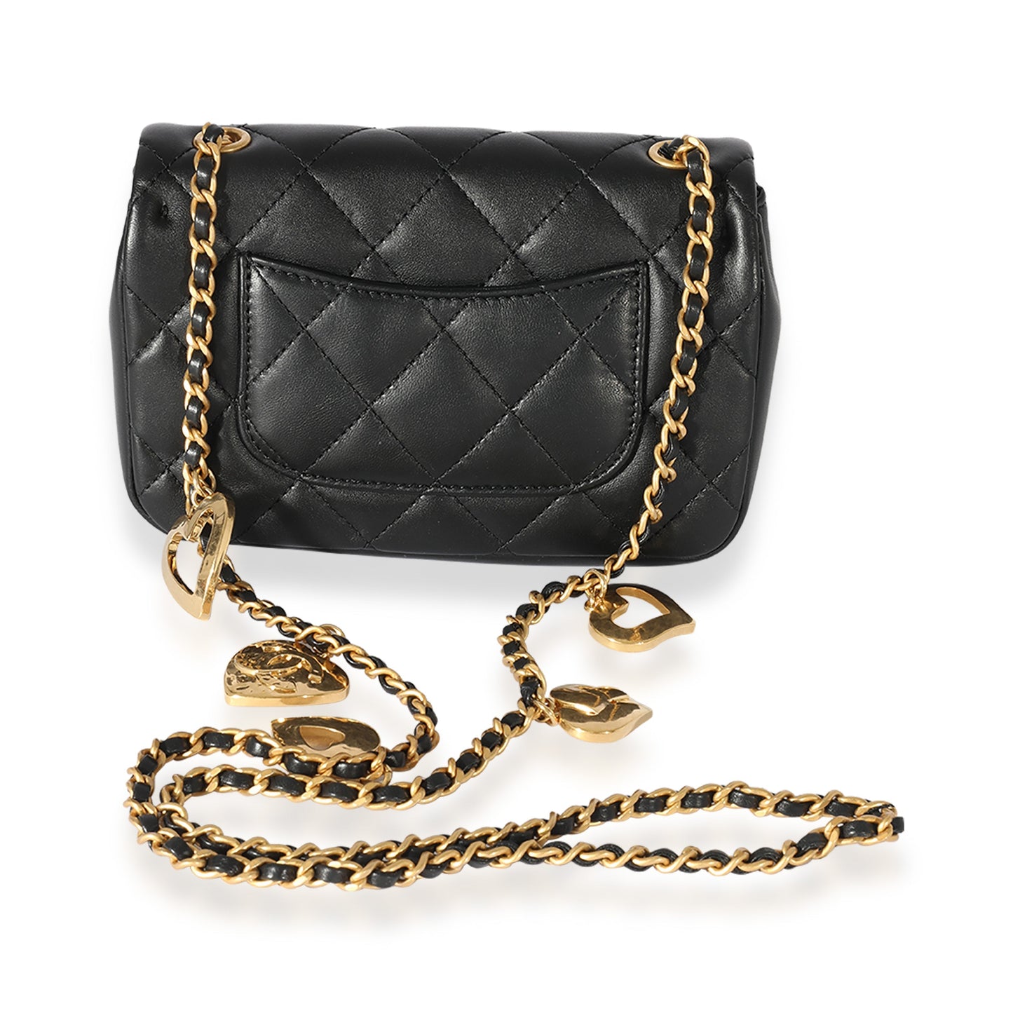 CHANEL Black Quilted Lambskin Mini Flap Bag