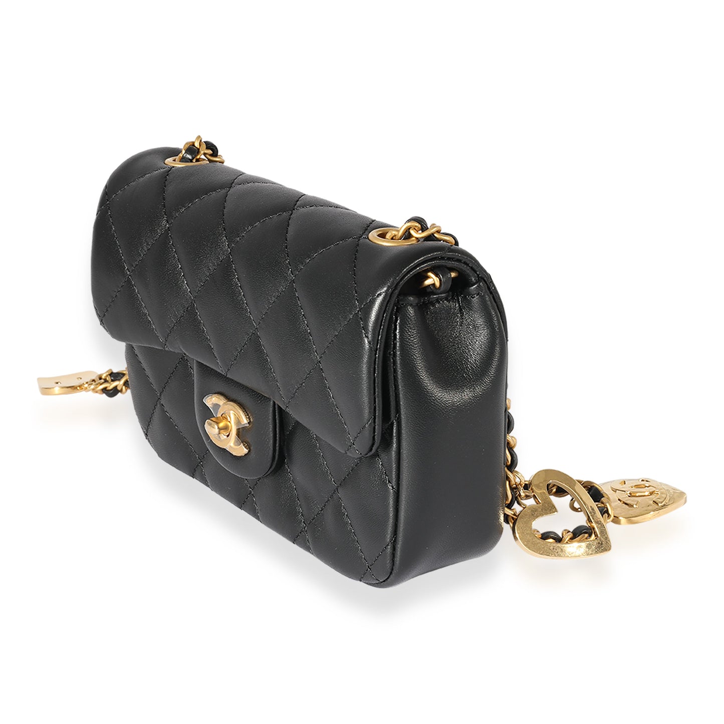 CHANEL Black Quilted Lambskin Mini Flap Bag