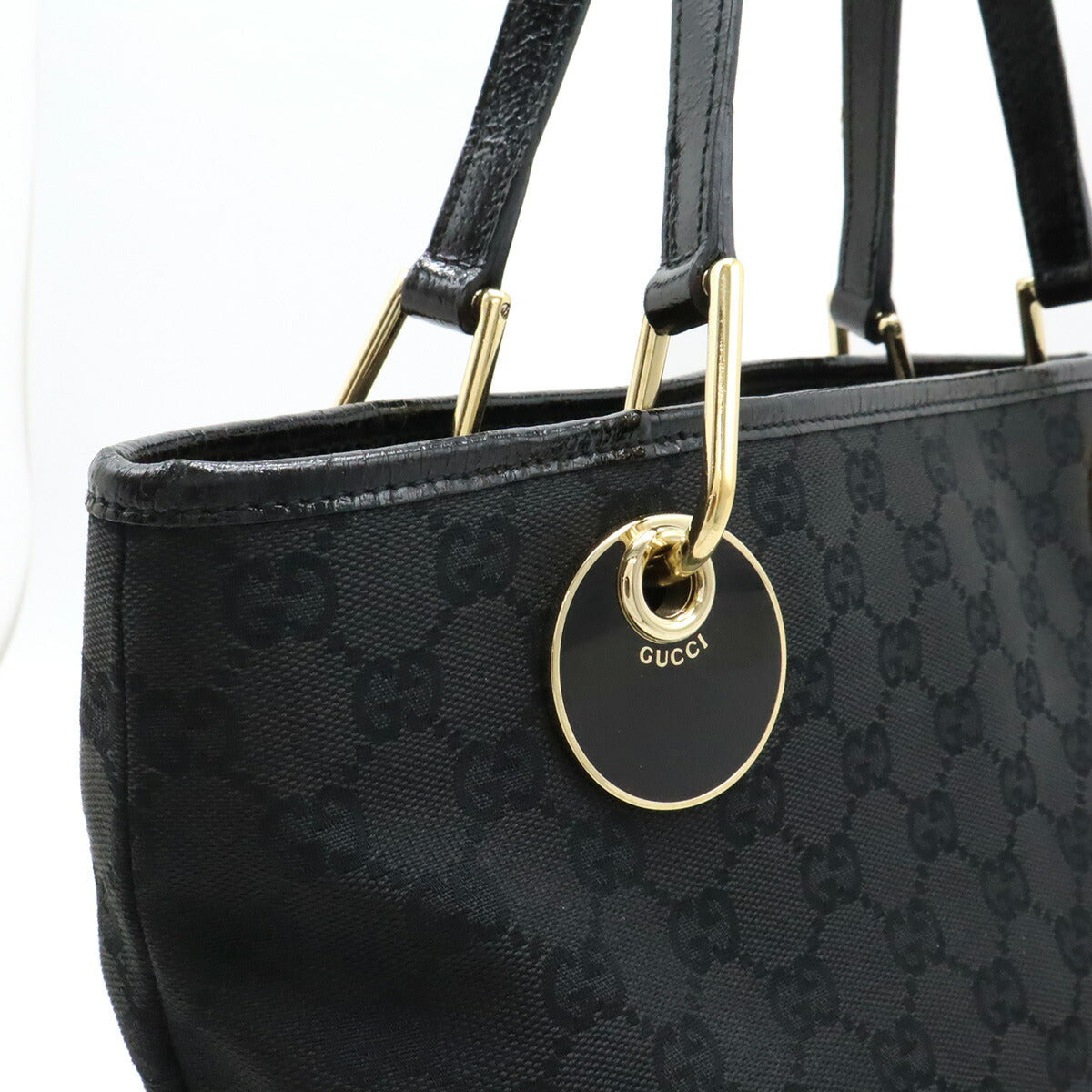 Gucci GG Canvas Patent Leather 2way Bag
