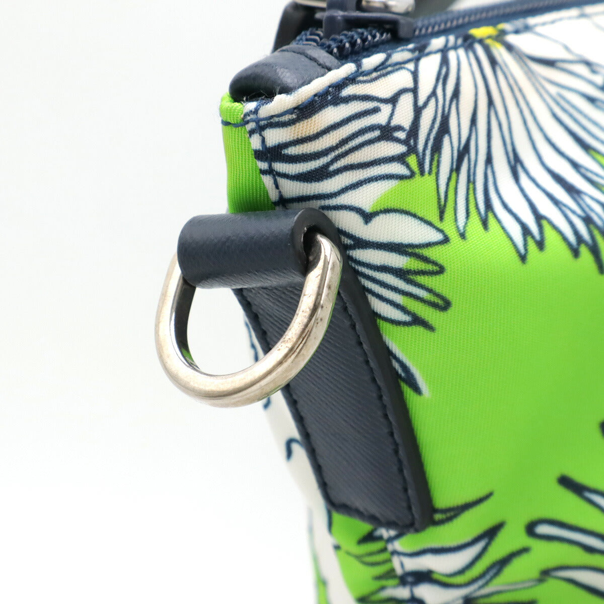 Prada 2way Flower Print Nylon Leather Tote Shoulder Bag