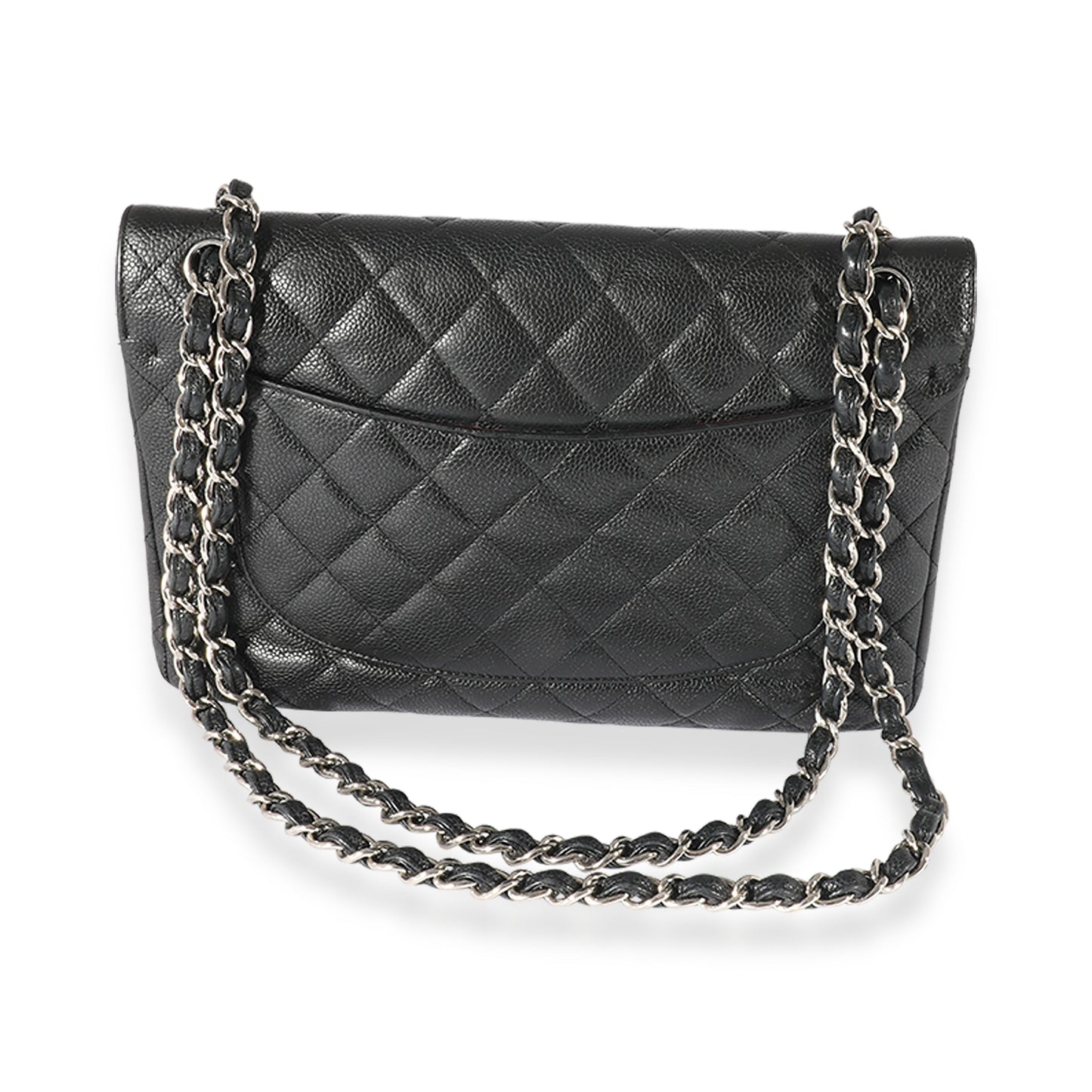 CHANEL Black Caviar Leather Jumbo Double Flap Bag