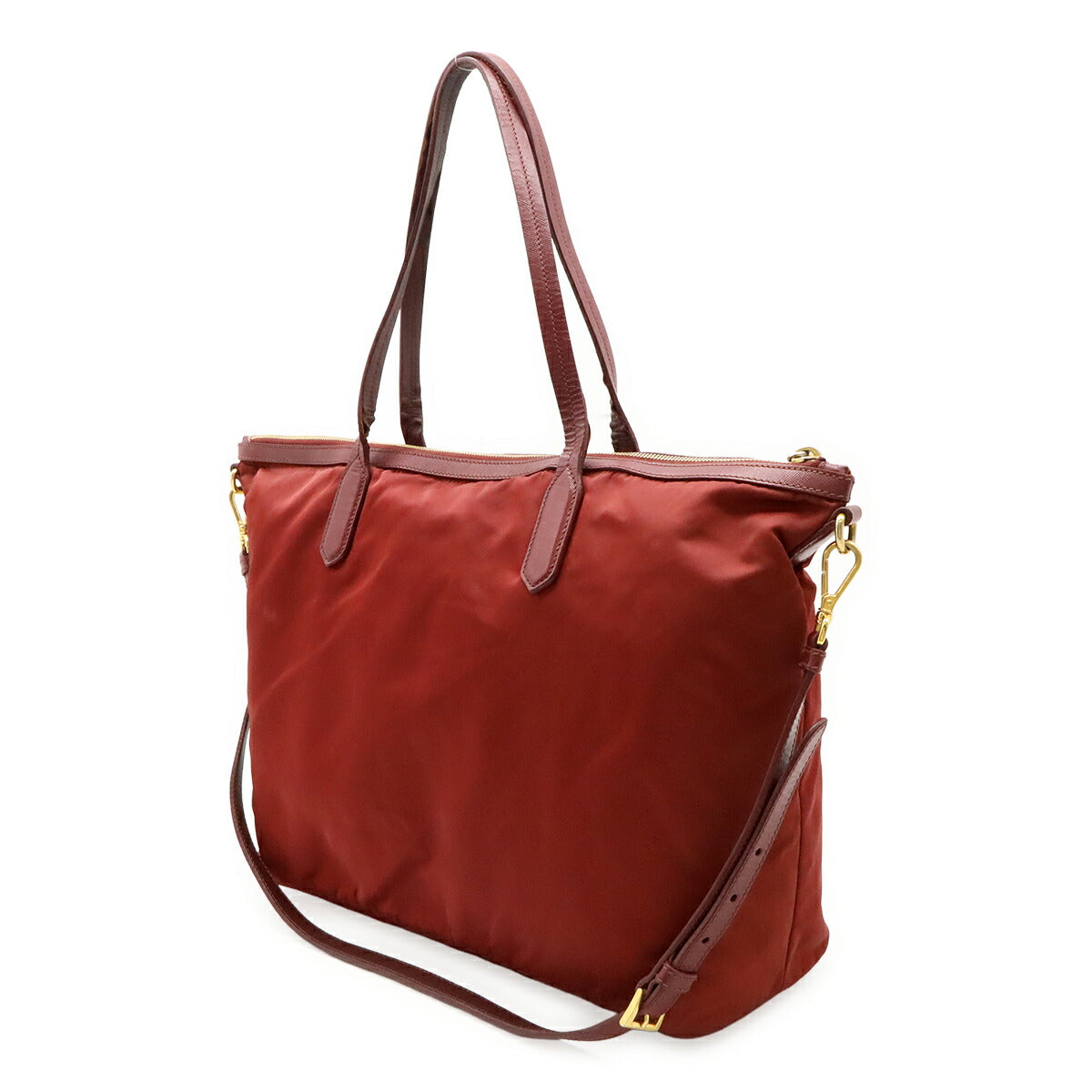 Prada 2way Nylon Leather Tote Bag