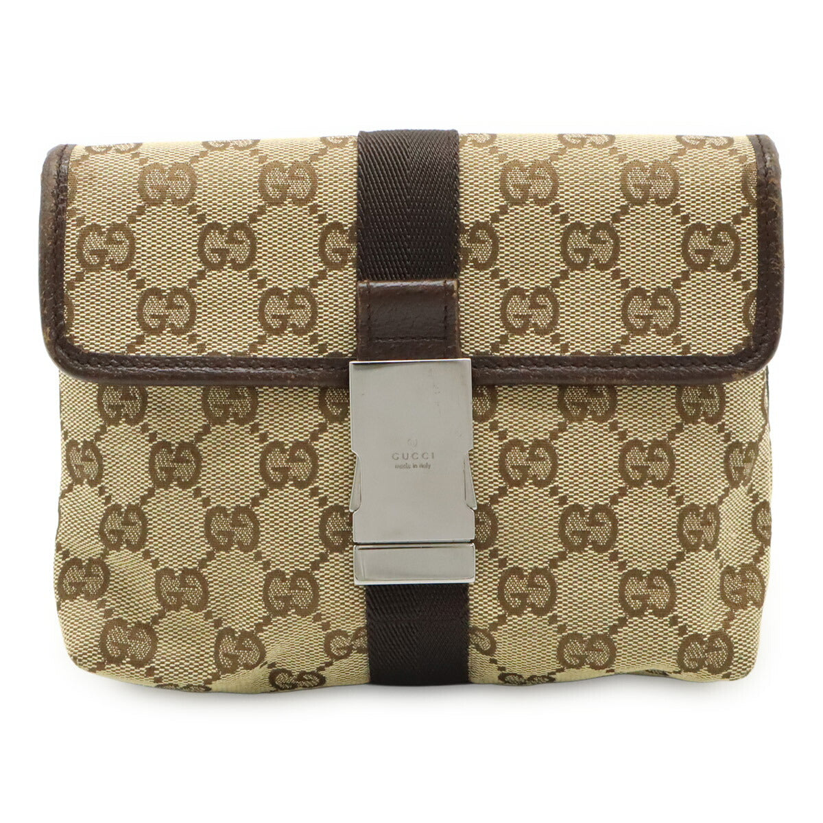 Gucci GG Canvas Leather Waist Bag