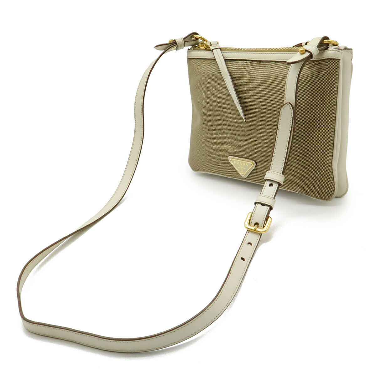 Prada 1BH046 Canvas Leather 2way Shoulder Bag