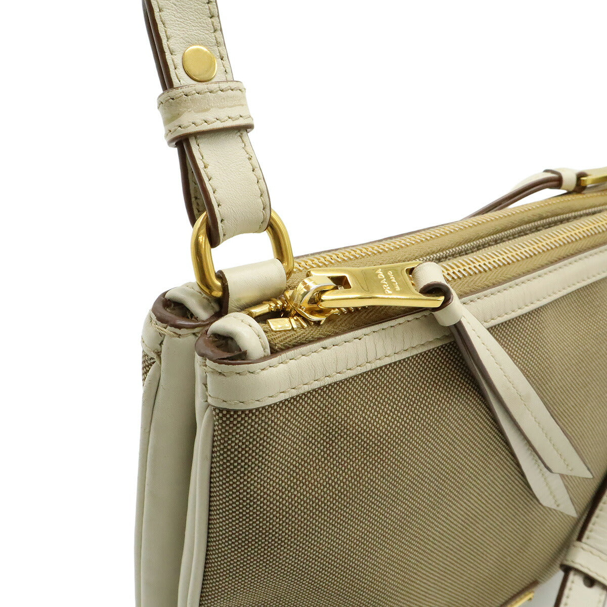 Prada 1BH046 Canvas Leather 2way Shoulder Bag