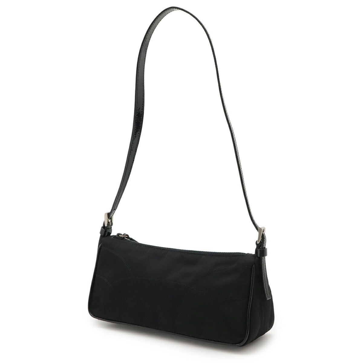 Prada Triangle Logo Nylon Patent Leather Pouch