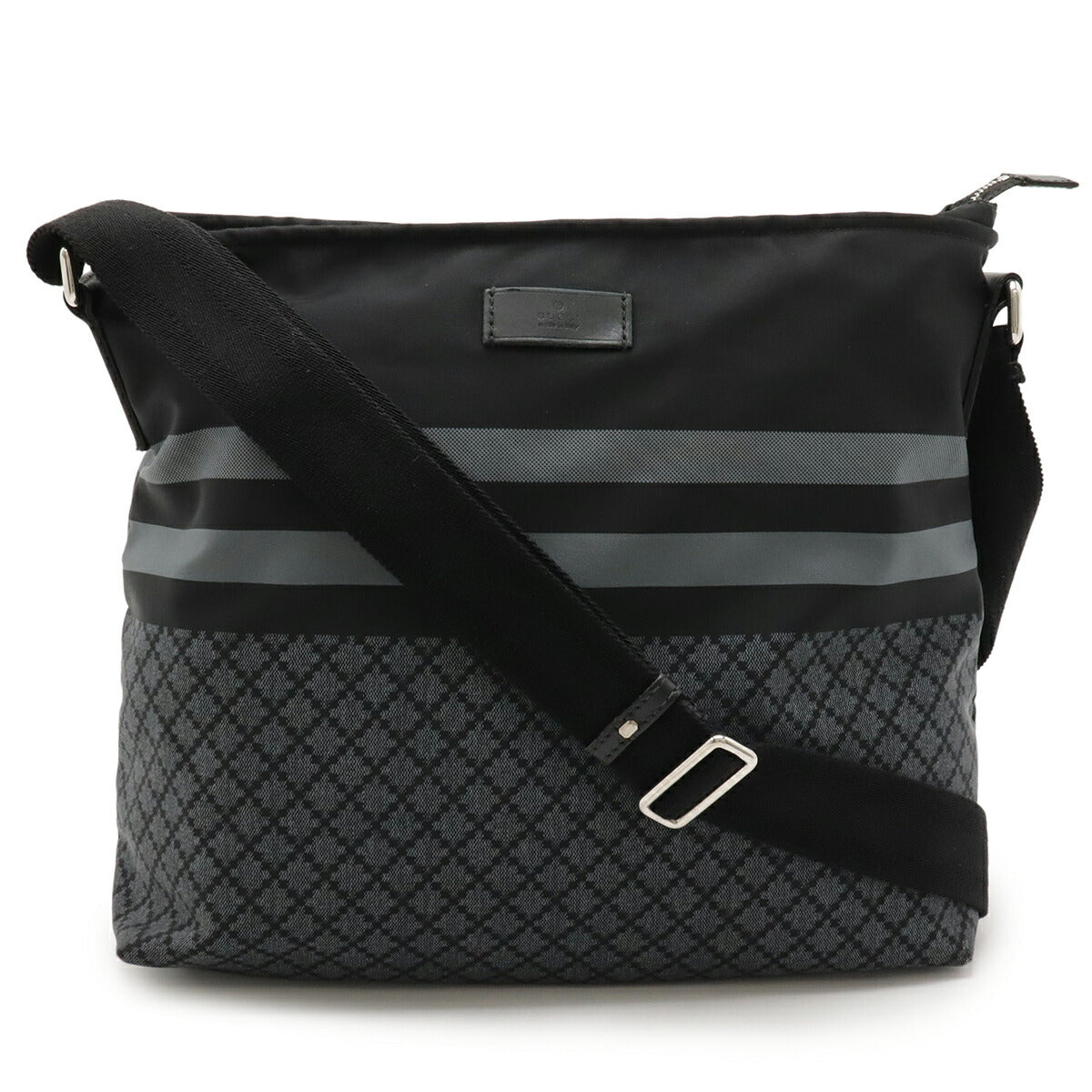 Gucci Diamante Nylon Leather Shoulder Bag