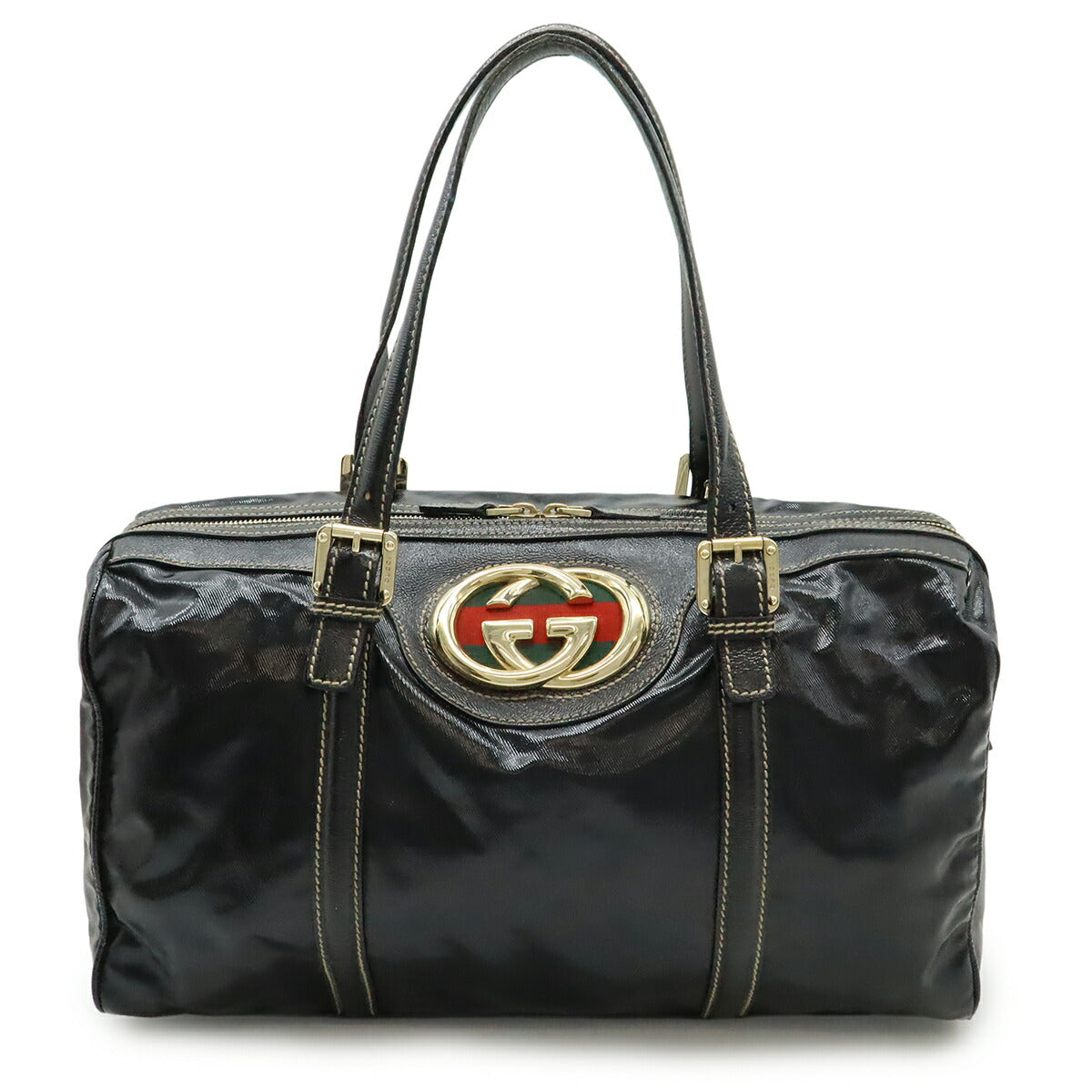 Gucci Interlocking G Coated Canvas Boston Bag