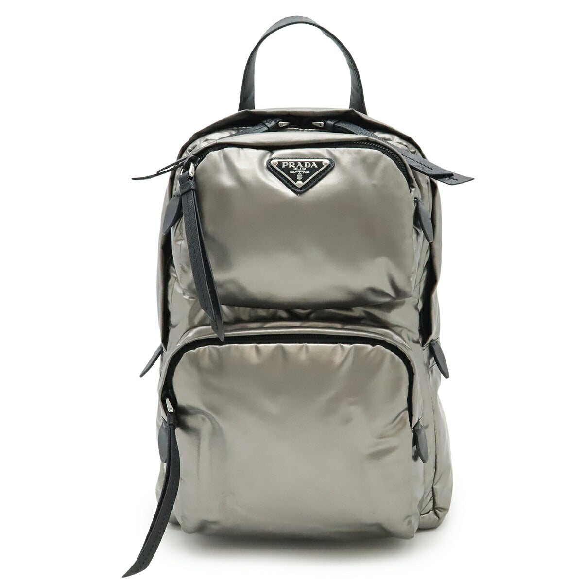 Prada Triangle Logo Nylon Leather Shoulder Bag