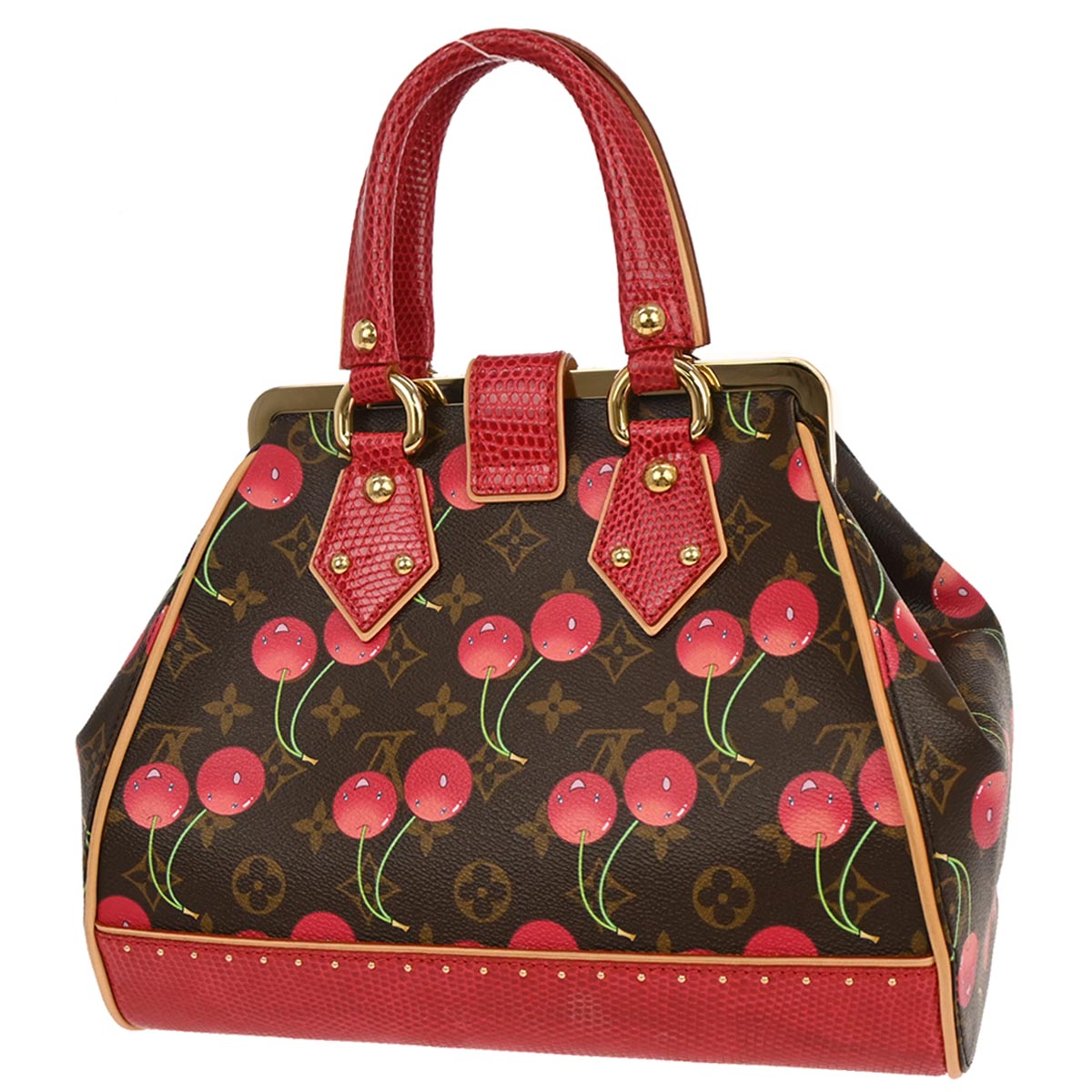 Louis Vuitton * Lizard Monogram Cherry Sac Fermoir MM M95003