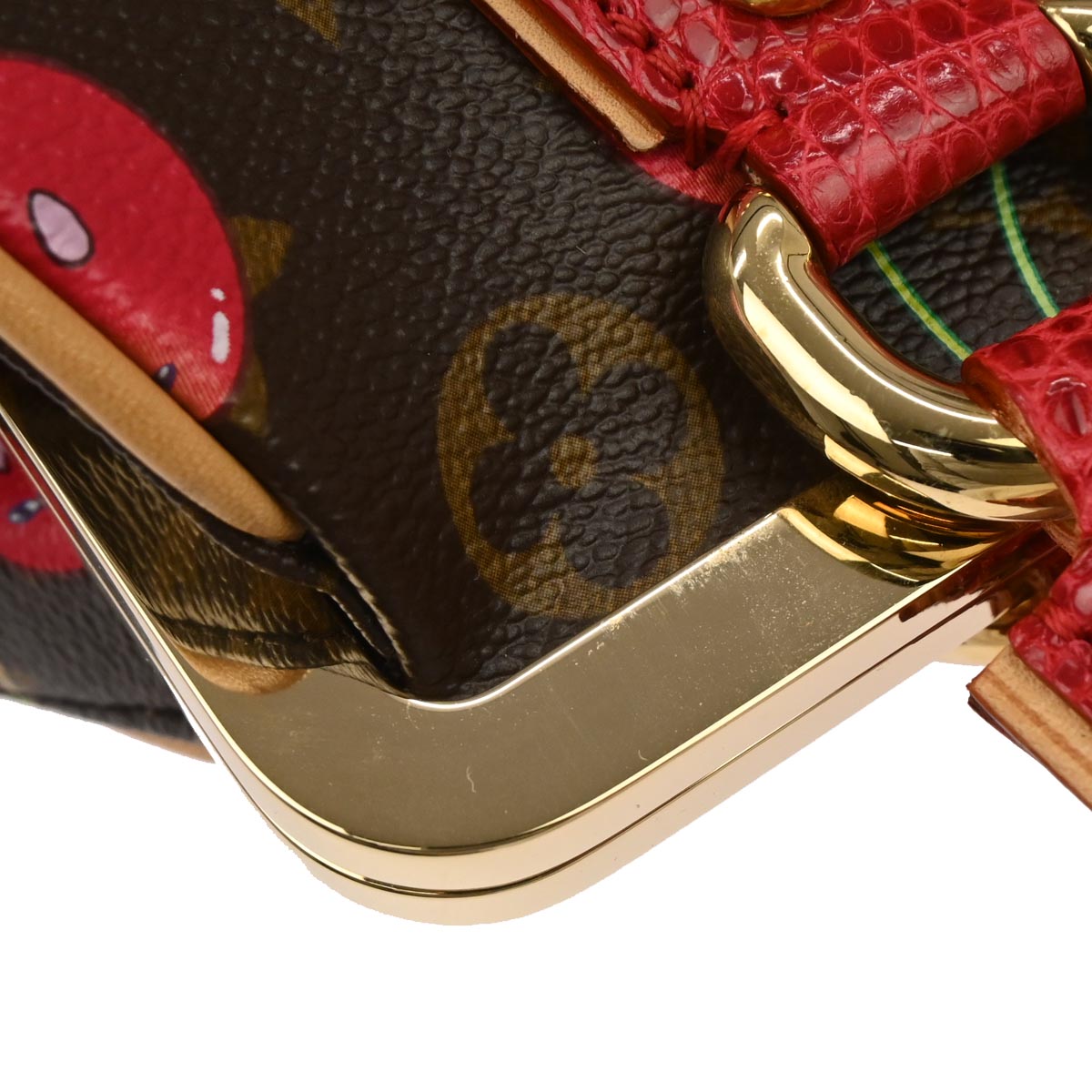 Louis Vuitton * Lizard Monogram Cherry Sac Fermoir MM M95003