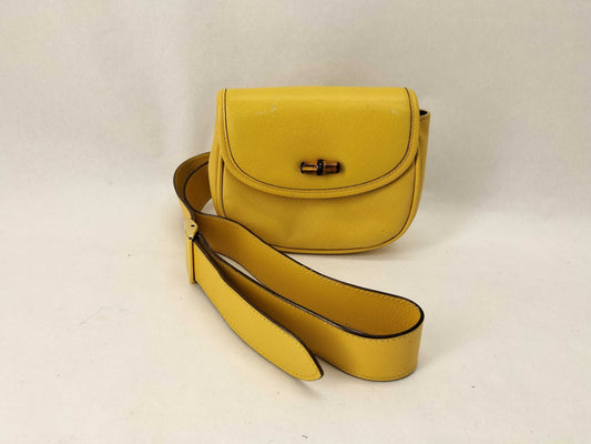 Gucci Bamboo 1947 Shoulder Bag Leather Brown Leather Clutche & Pouche Bag ( )