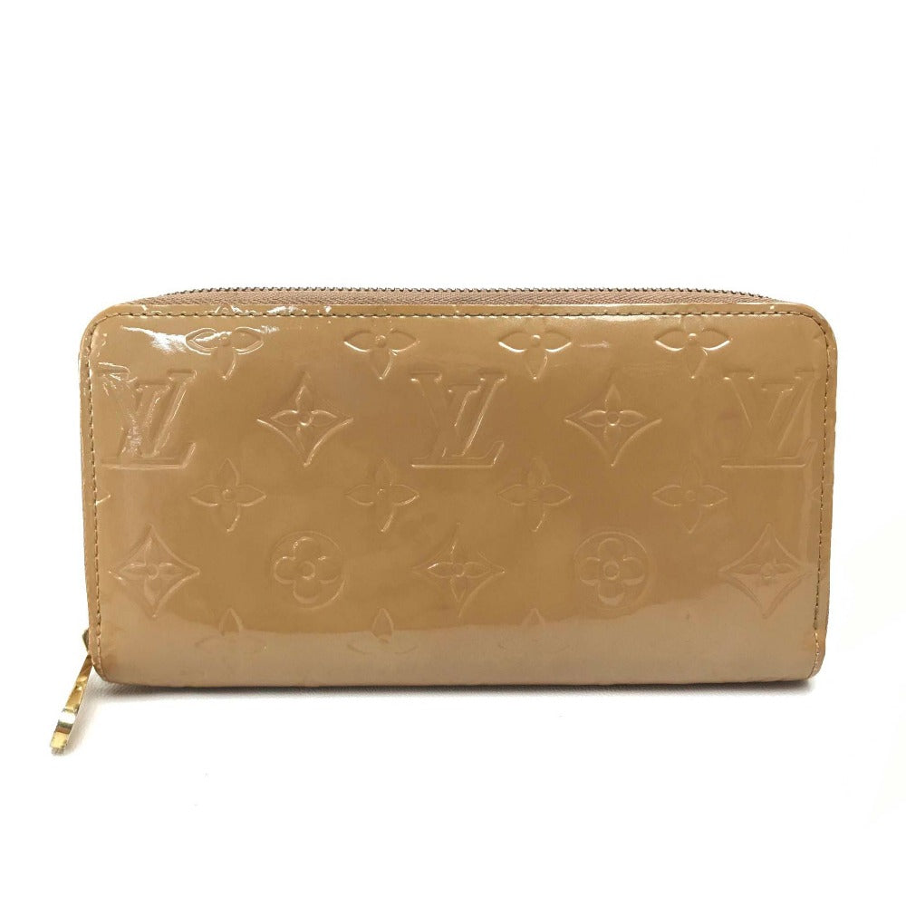 LOUIS VUITTON Long Wallet Purse M91470 Patent leather beige Vernis Zippy wallet Women