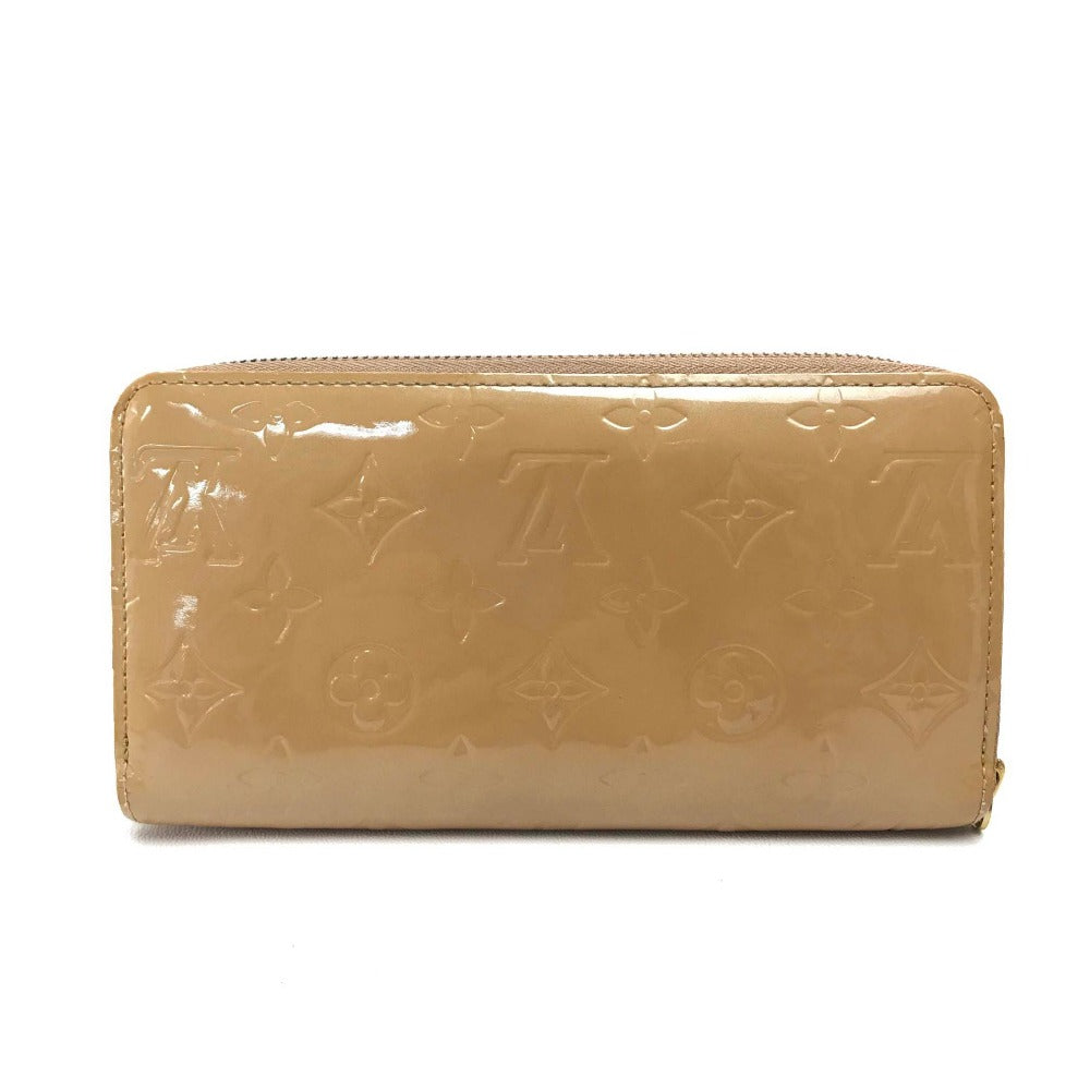 LOUIS VUITTON Long Wallet Purse M91470 Patent leather beige Vernis Zippy wallet Women