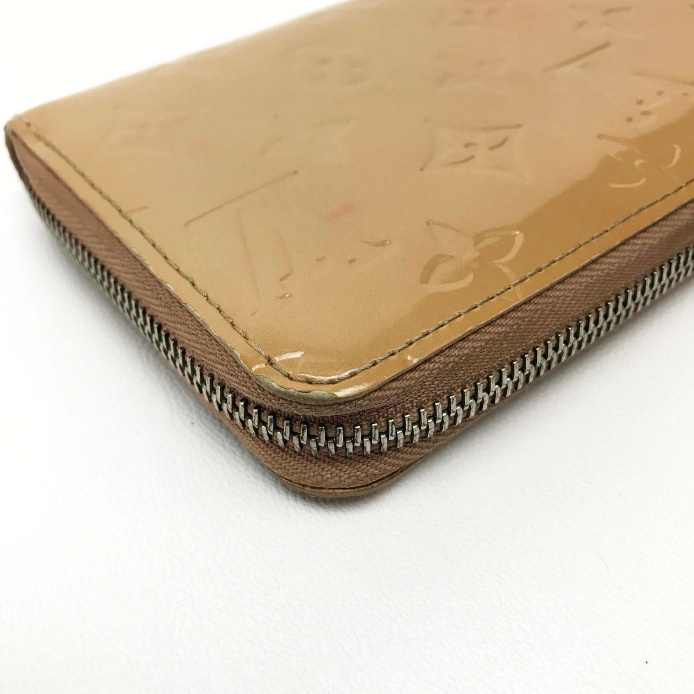 LOUIS VUITTON Long Wallet Purse M91470 Patent leather beige Vernis Zippy wallet Women