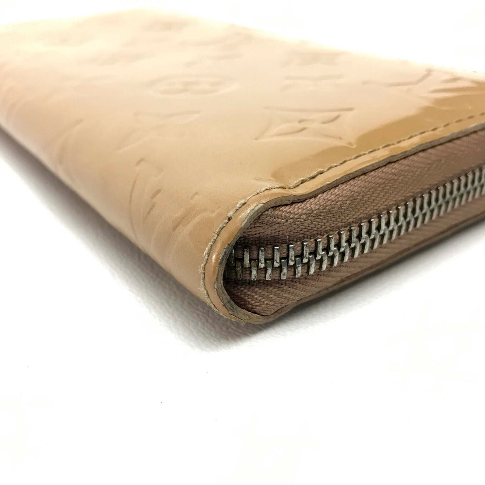 LOUIS VUITTON Long Wallet Purse M91470 Patent leather beige Vernis Zippy wallet Women