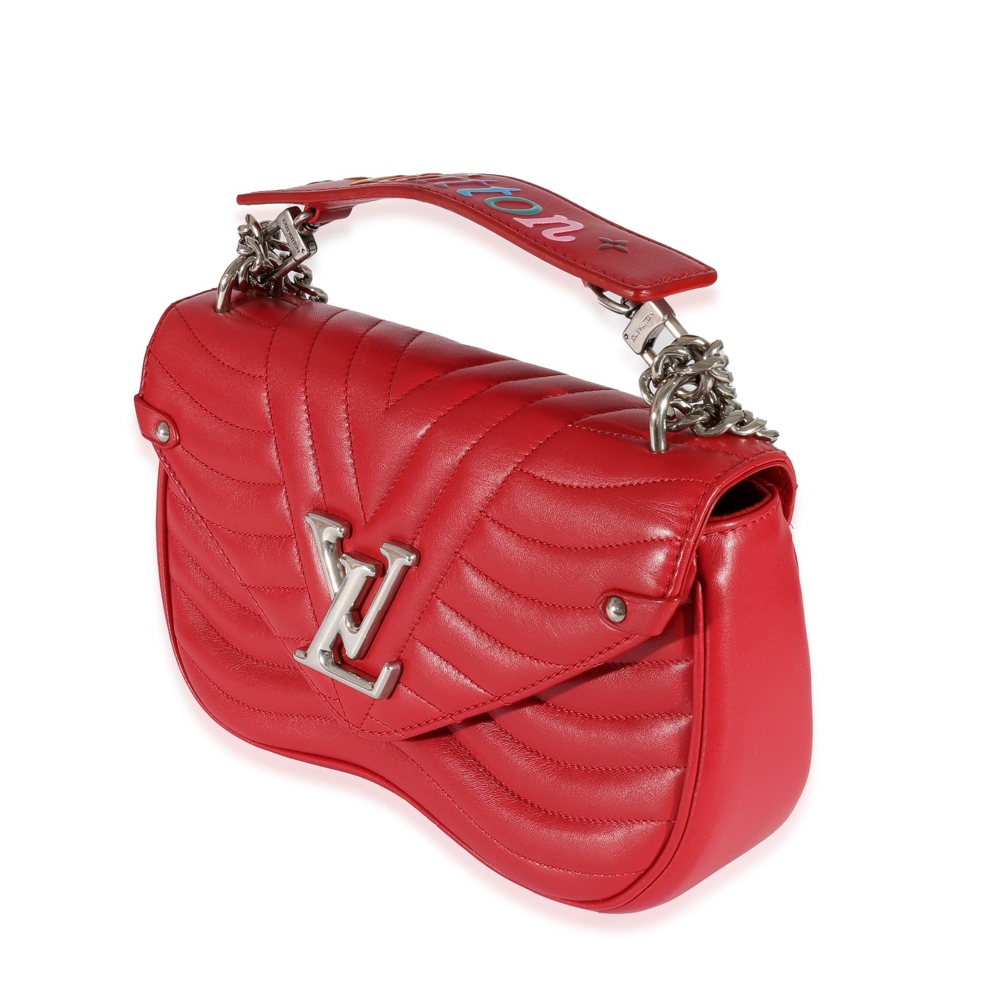 Louis Vuitton Red Leather New Wave Chain PM