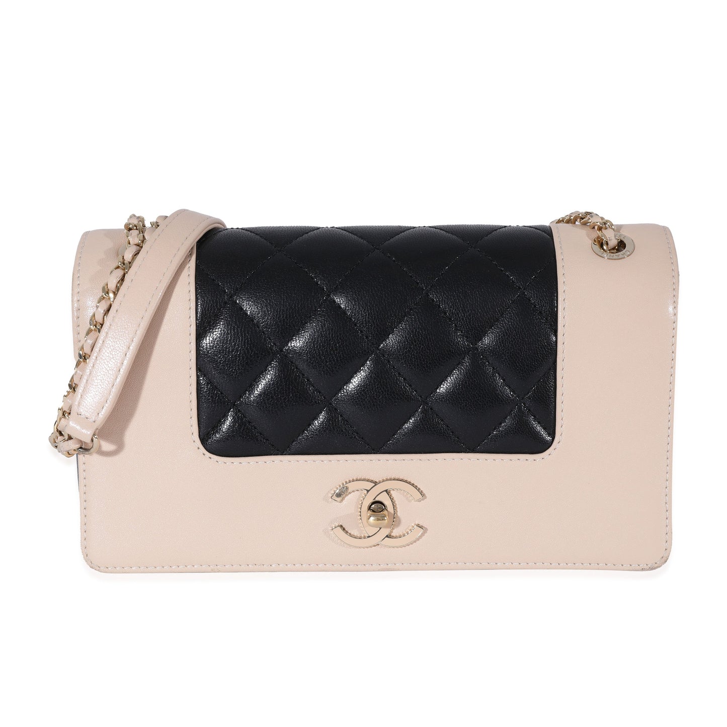 Chanel Bicolor Sheepskin Mademoiselle   Flap Bag