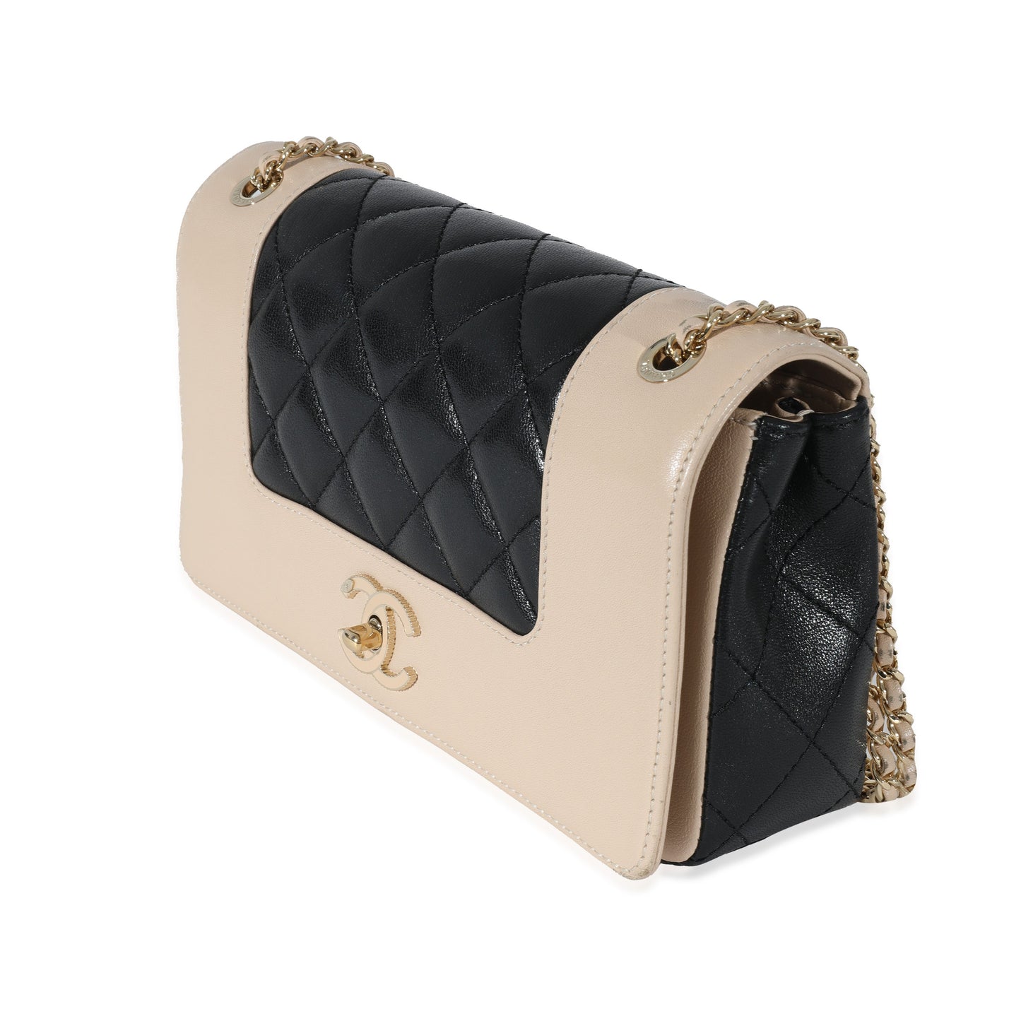 Chanel Bicolor Sheepskin Mademoiselle   Flap Bag
