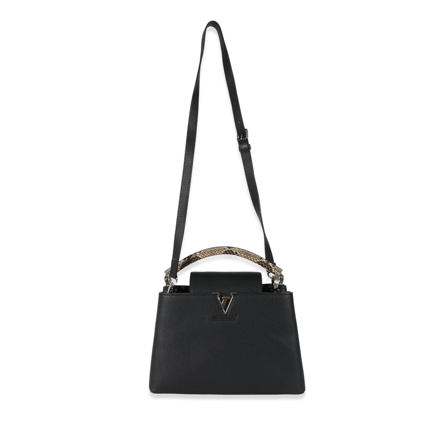 Louis Vuitton  Black Taurillon Python Capucines PM