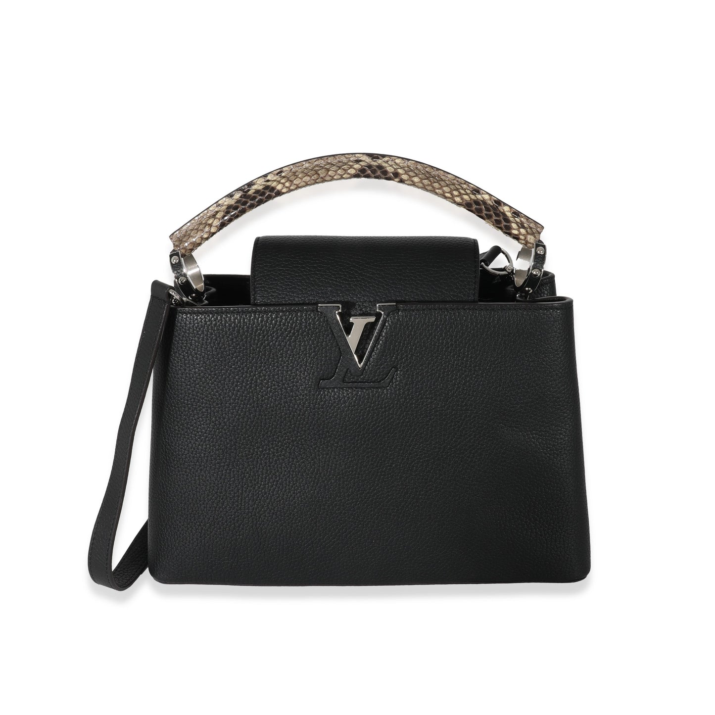 Louis Vuitton  Black Taurillon Python Capucines PM