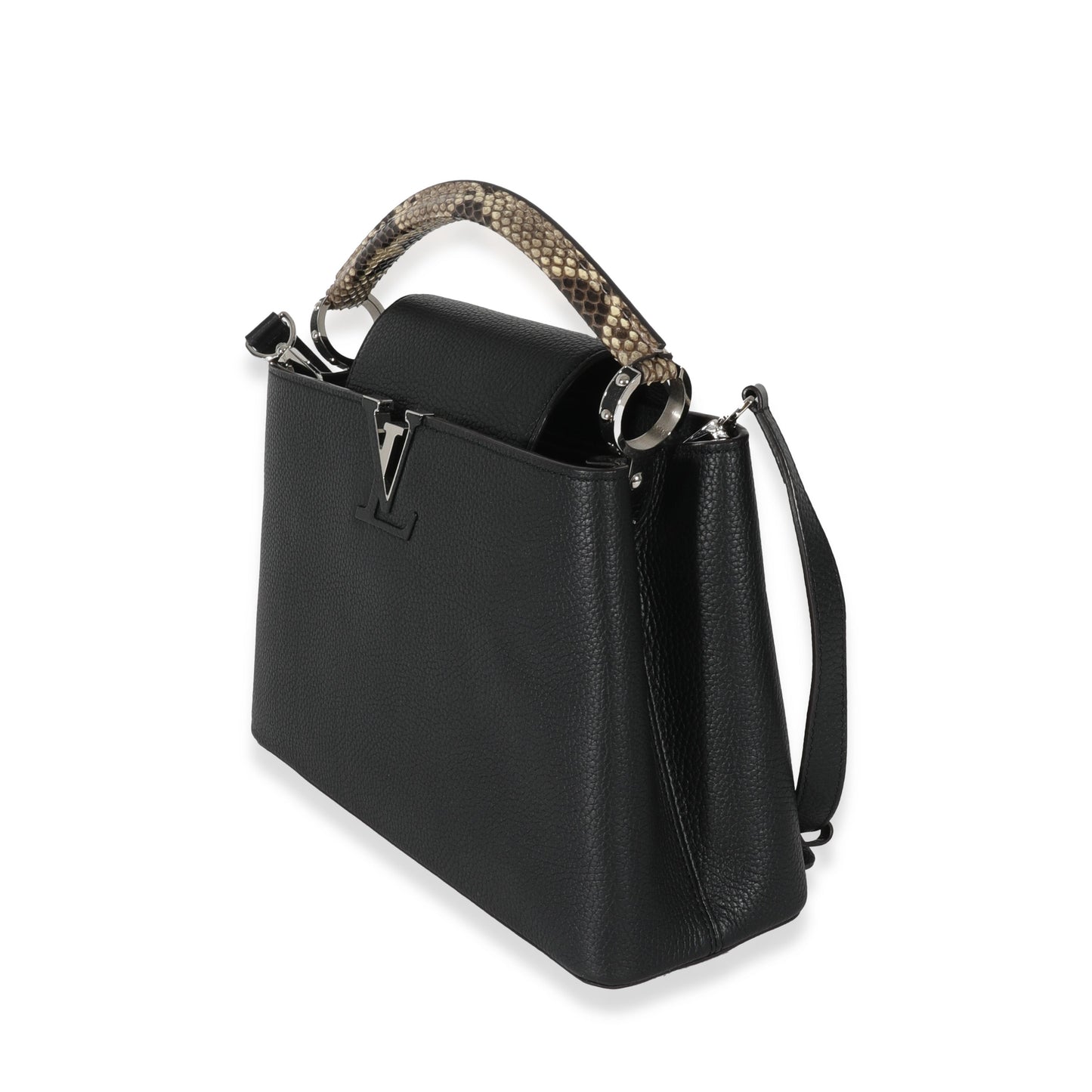 Louis Vuitton  Black Taurillon Python Capucines PM