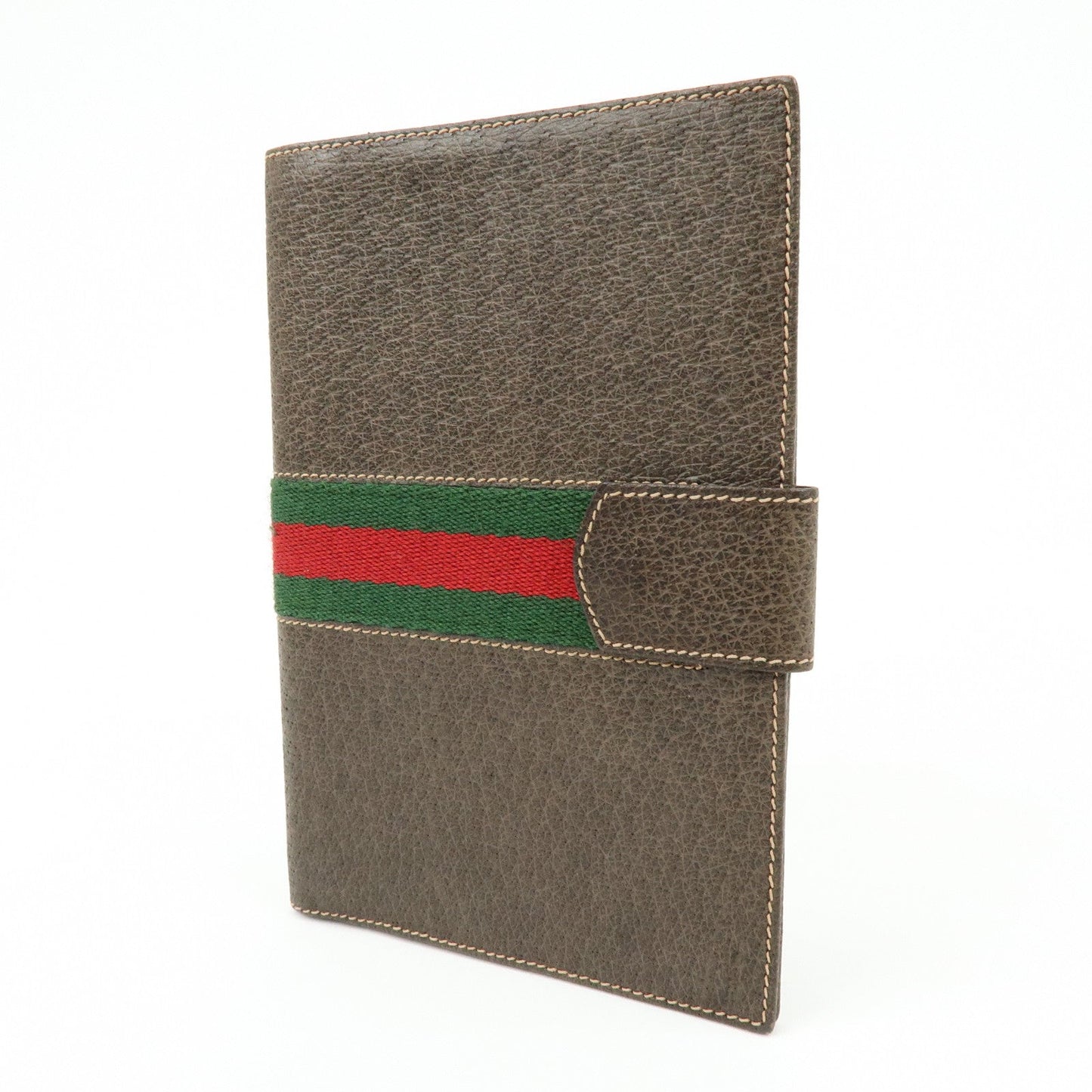 GUCCI Sherry Leather Agenda Cover Planner Cover Passport Case Brown