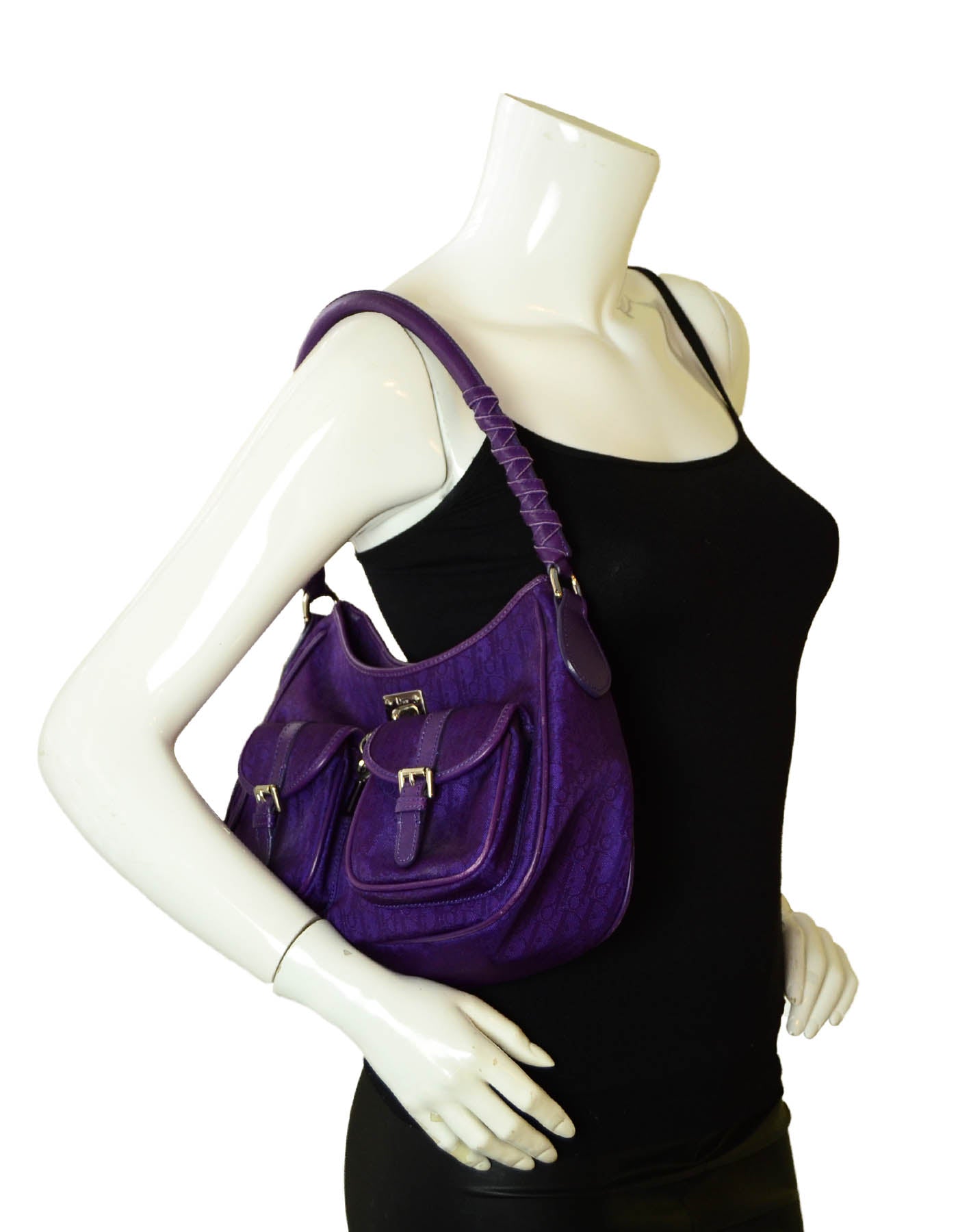 Christian Dior   Purple Monogram Shoulder Bag