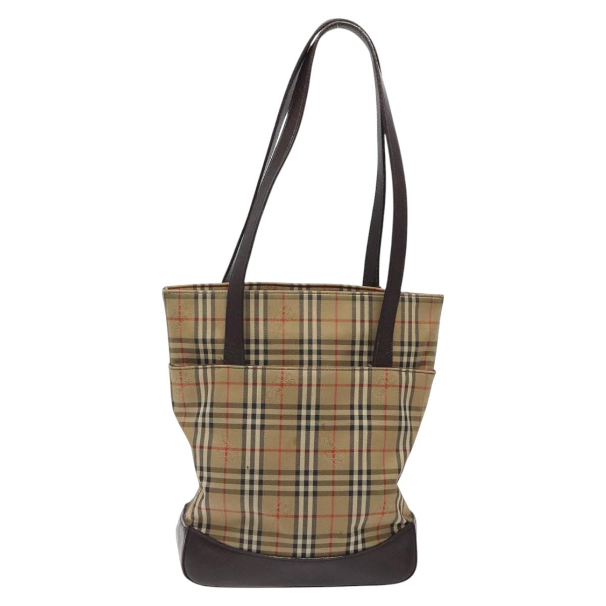 Burberry Nova Check Beige Canvas Tote Bag ( )