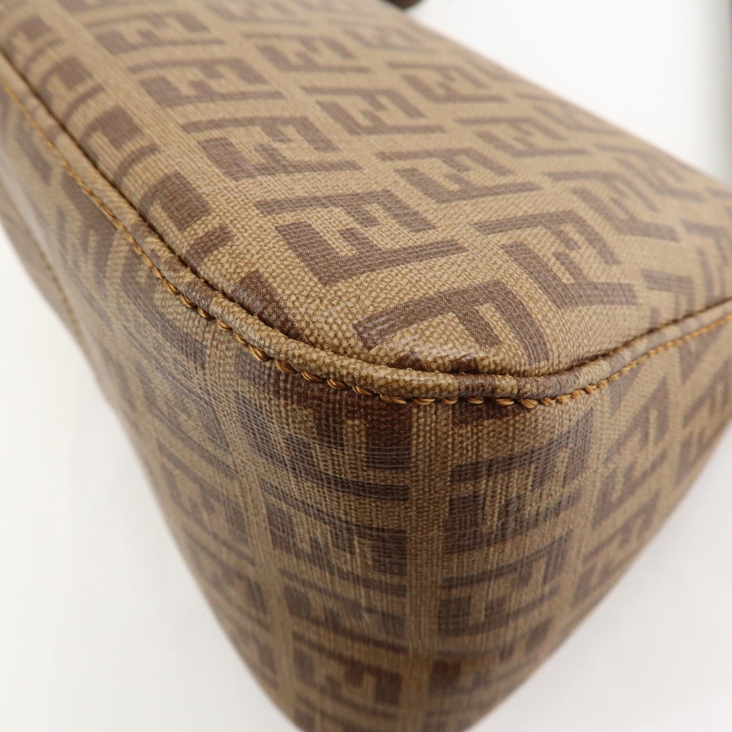 FENDI Zucchino Mini Mamma Baguette PVC Leather Hand Bag 8BR180