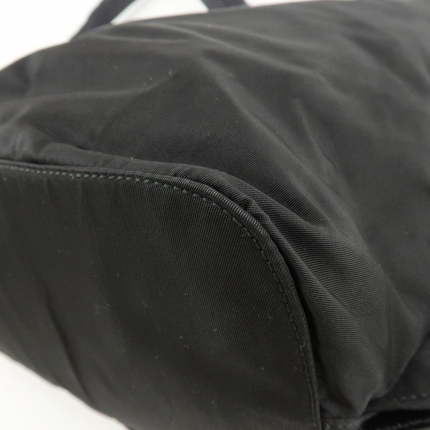 PRADA Triangle Logo Nylon Leather Back Pack Black B5885