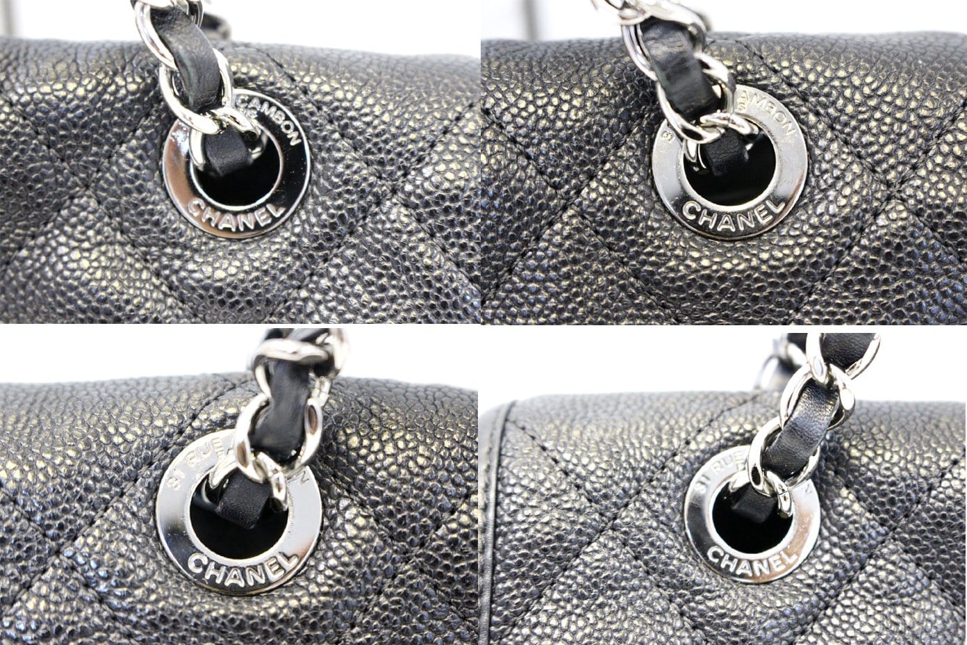 CHANEL  Flap Caviar Leather Shoulder Bag Black