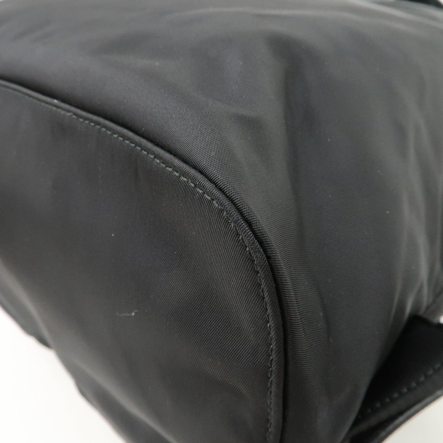 PRADA Re-Nylon Triangle Logo Nylon Leather Back Pack NERO 1BZ811